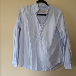 LOFT Ruffled Button Down Blouse